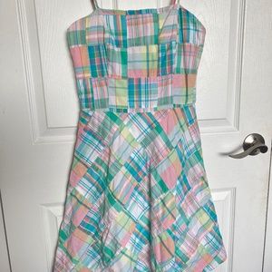 Vintage Cape Madras Square Neck Spaghetti Strap Dres